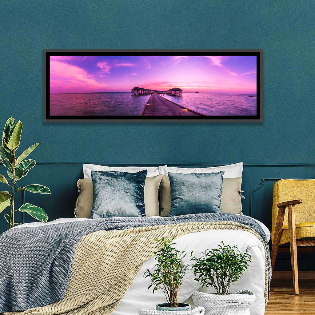 Sunset Pier Overwater Bungalows Wall Art