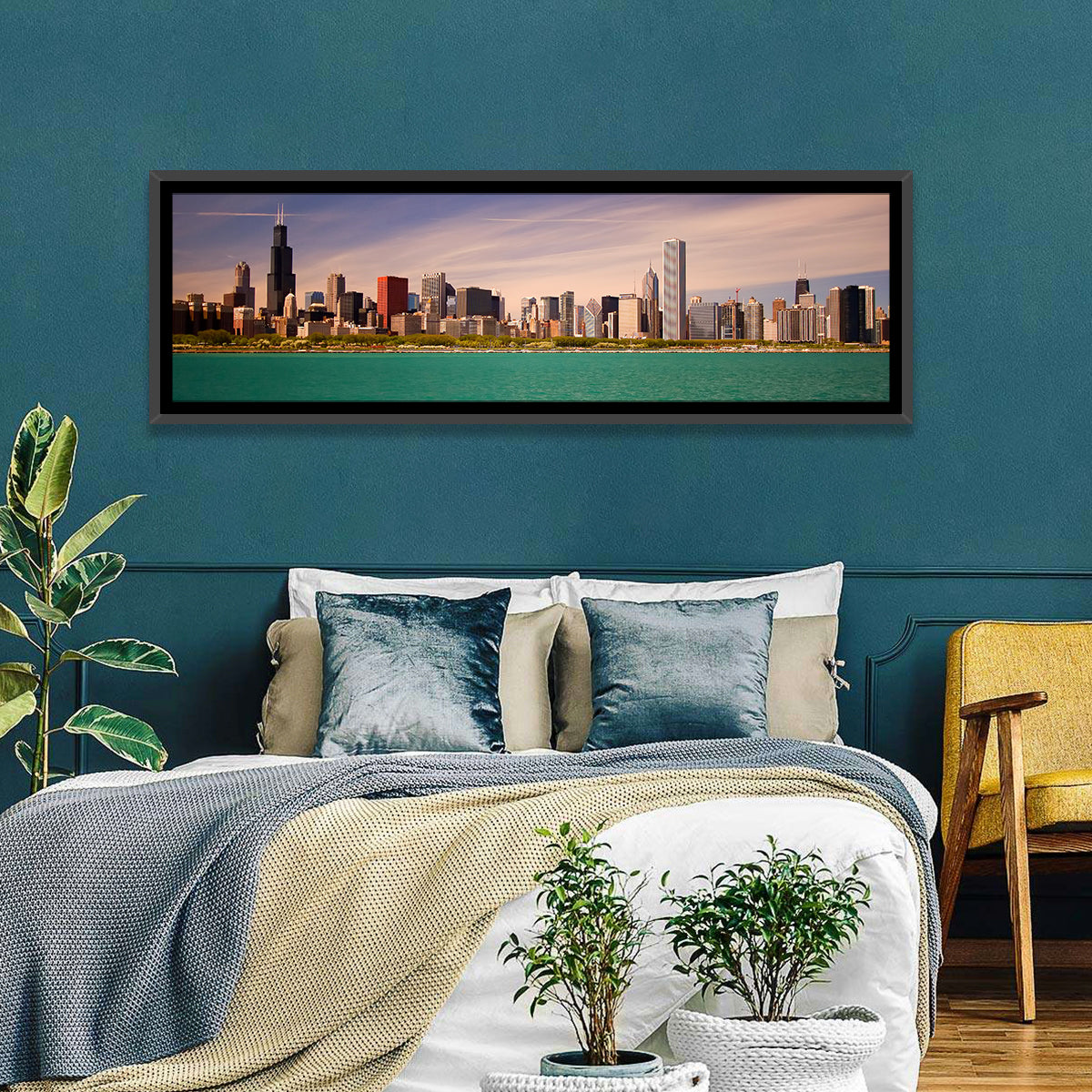 Chicago Skyline Above Lake Michigan Wall Art