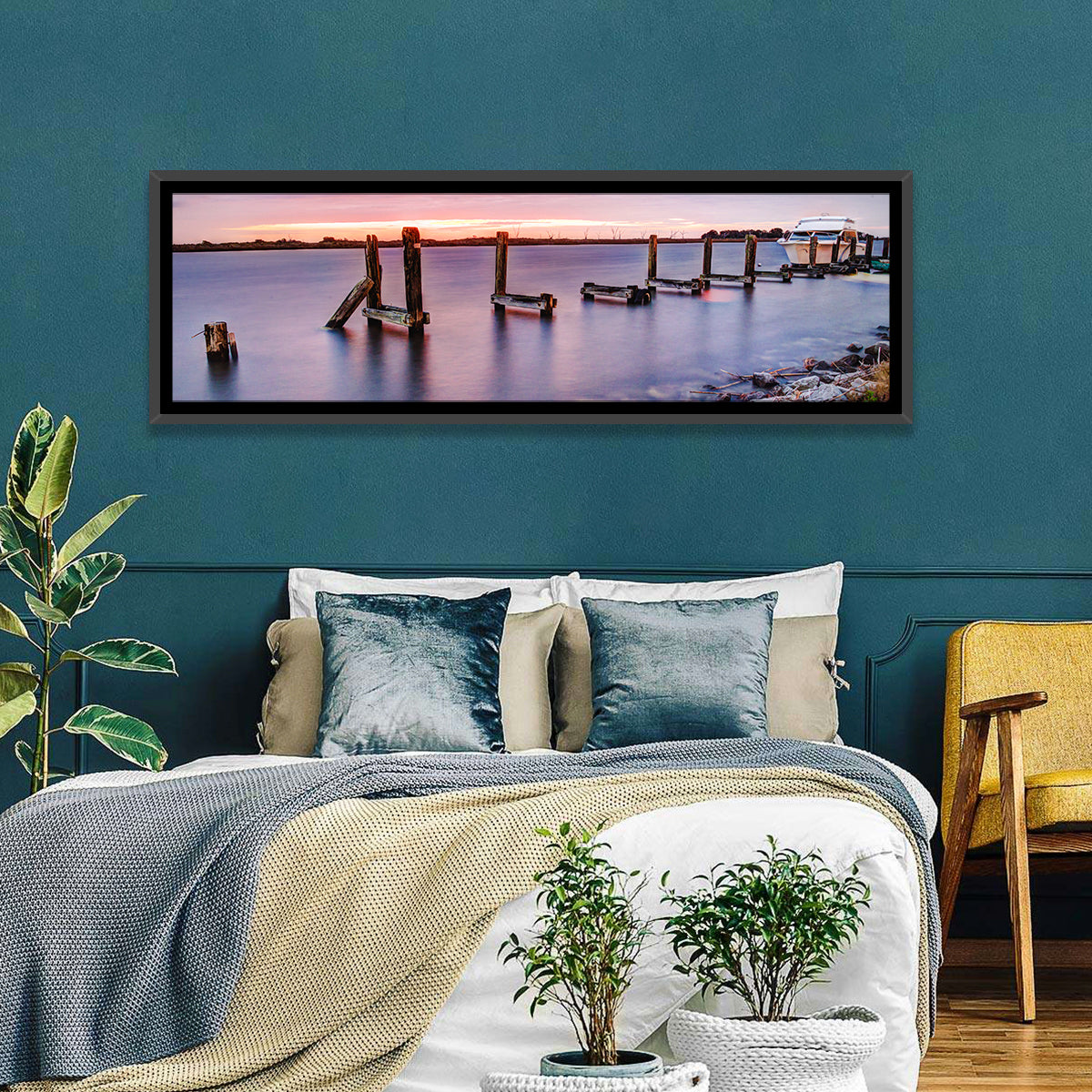 Bayou Lafourche Dock Sunrise Wall Art