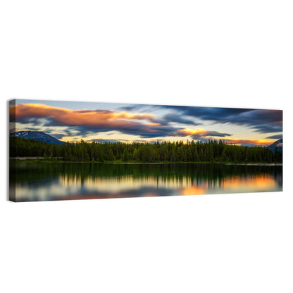 Herbert Lake Sunset Reflection Wall Art