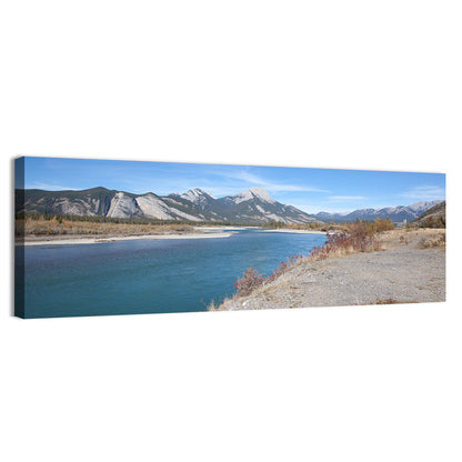 Mount Aeolus Over Athabasca Riverbank Wall Art