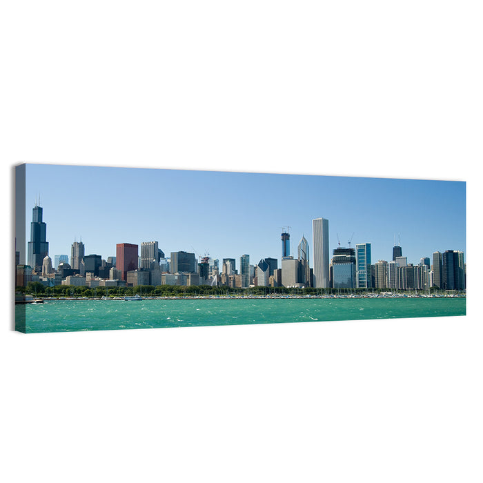 Chicago Skyline with Willis Tower Wall Art as a canvas print