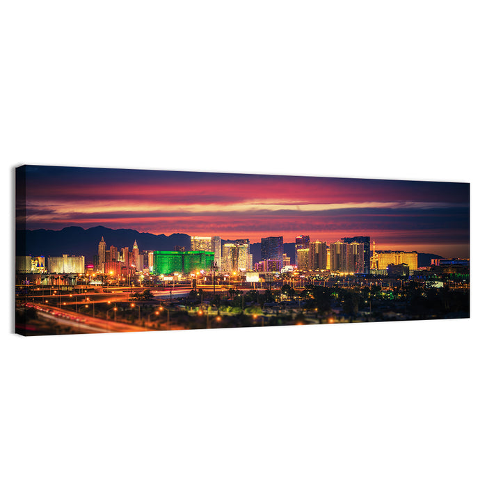 Las Vegas Twilight Skyline Wall Art as a canvas print