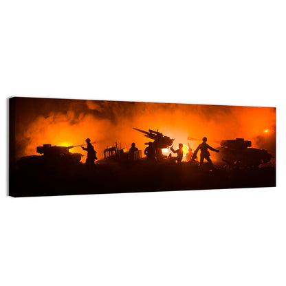 Nighttime Battlefield Silhouette Wall Art