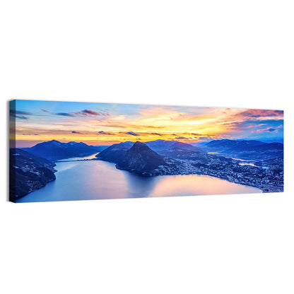 Sunset Over Lake Lugano Wall Art