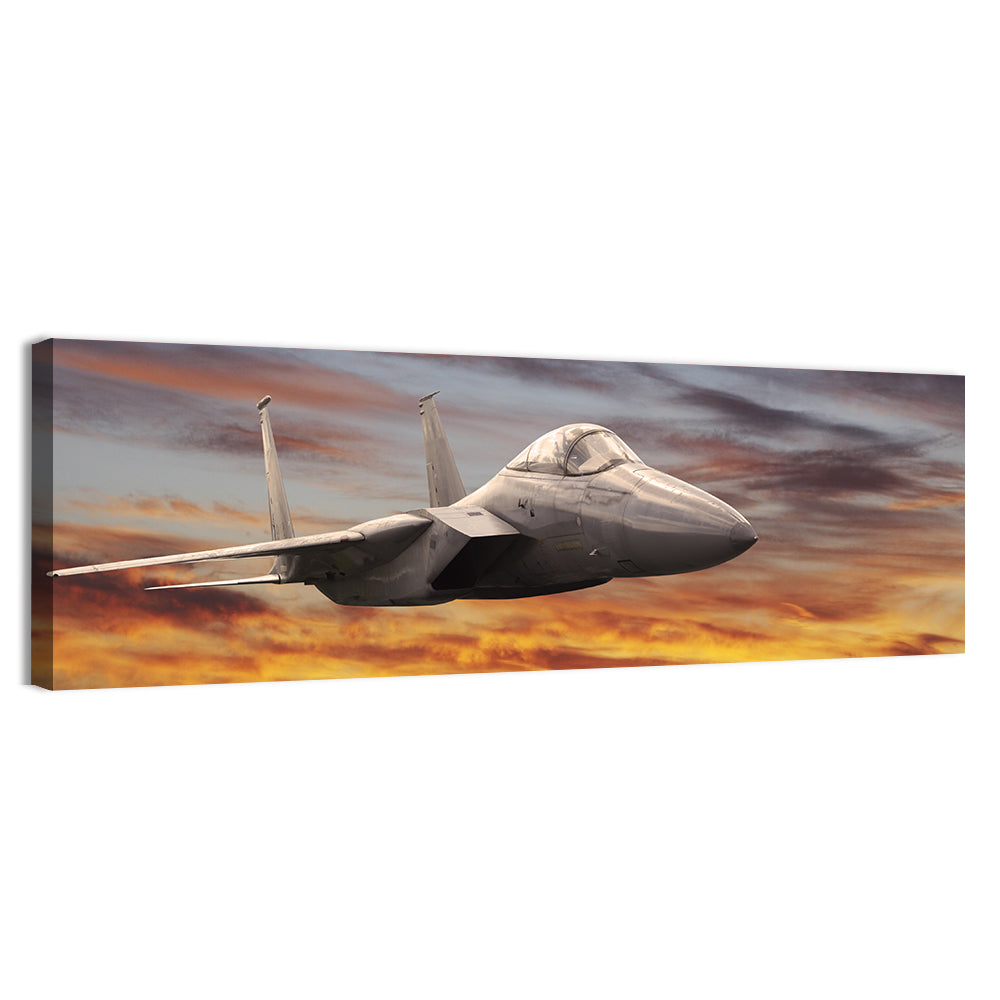 Sunset Fighter Jet Wall Art
