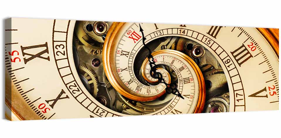 Steampunk Spiral Clock Wall Art