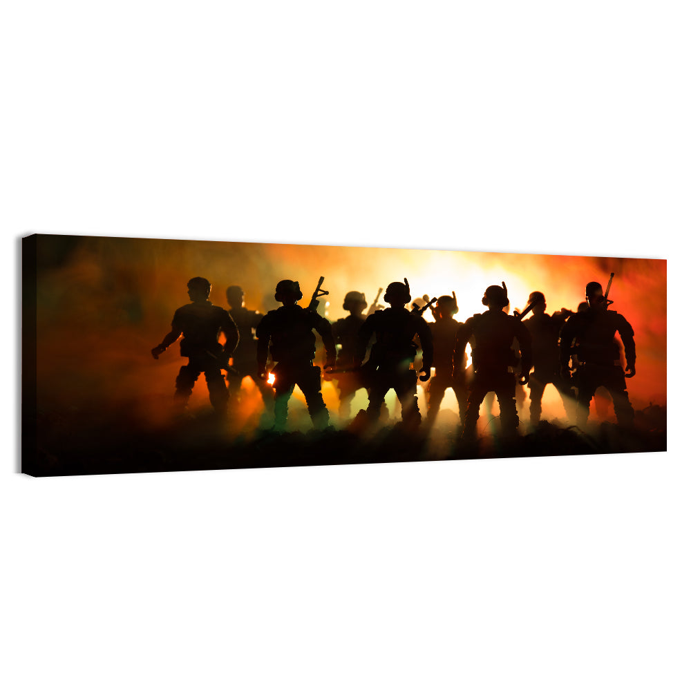 Silhouetted Infantry Line Wall Art