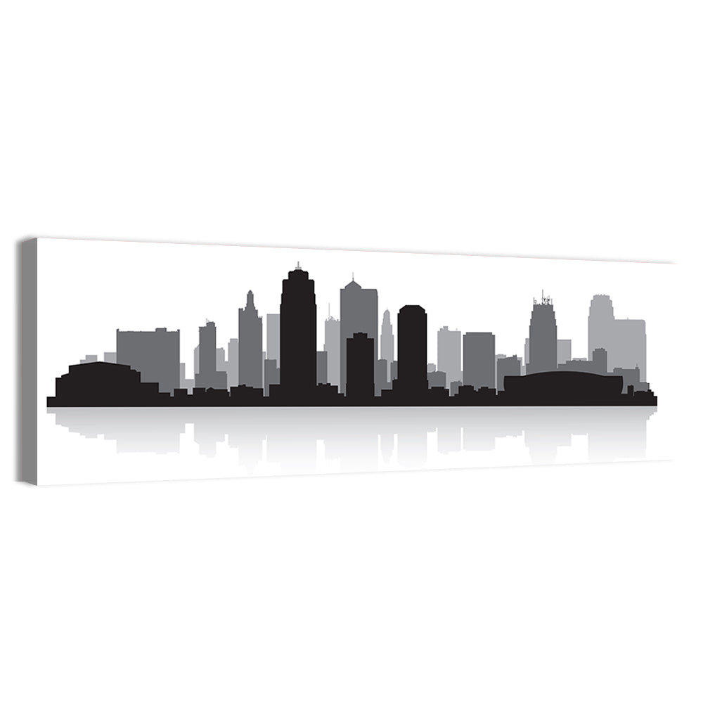 Kansas City Skyline Wall Art, canvas print, panoramic