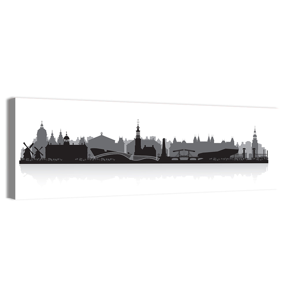 Amsterdam Skyline Silhouette Wall Art