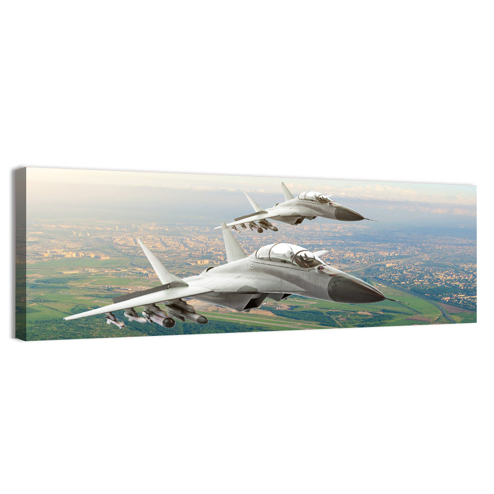 Military Fighter Jets Pair Wall Art