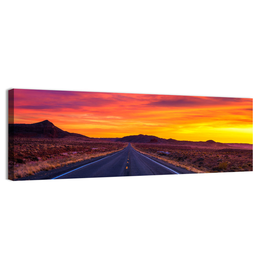 Infinite Desert Road Sunset Wall Art