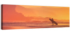 Surfer Silhouette at Golden Sunset Wall Art