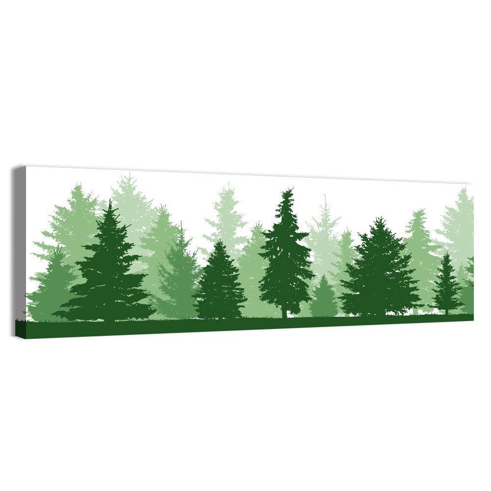 Layered Pine Forest Silhouette Wall Art