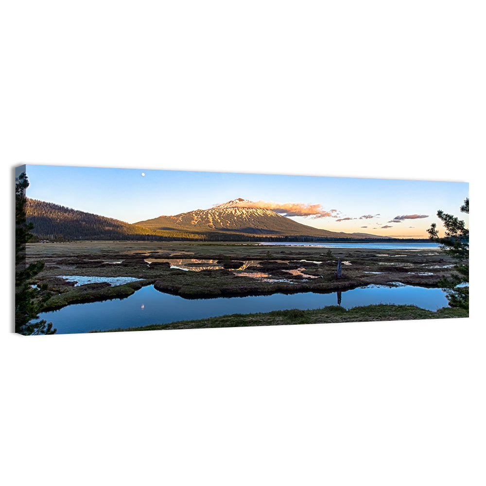 Mount Bachelor Moonlit Sunset Wall Art