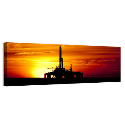 Offshore Oil Rig at Sunset Wall Art