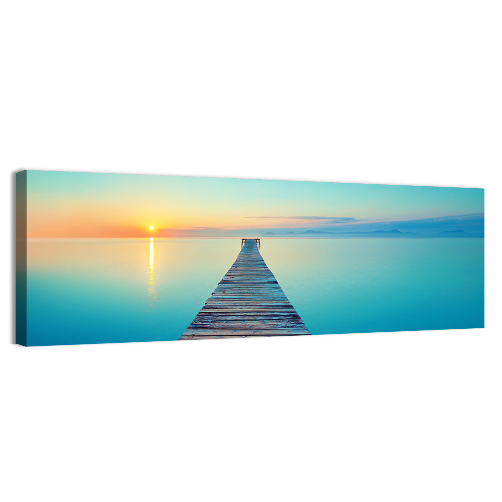 Wooden Footbridge at Sunset Wall Art