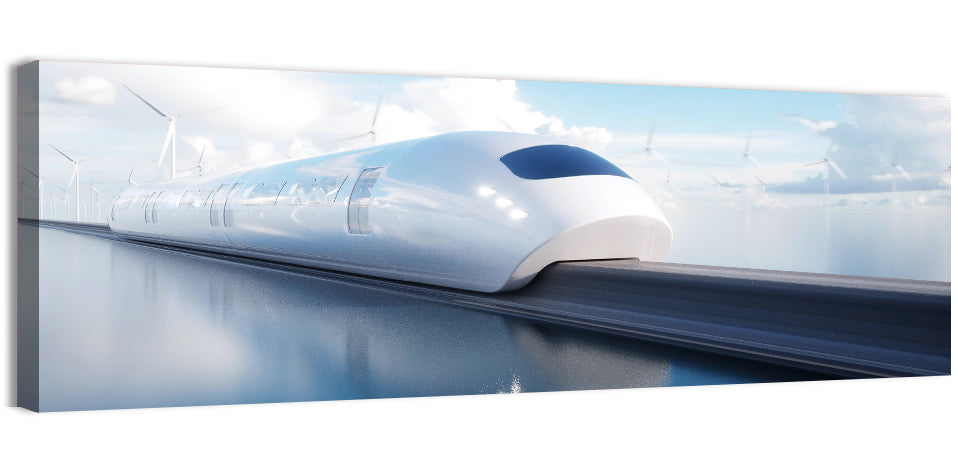Futuristic Monorail Perspective Wall Art, canvas print, panoramic