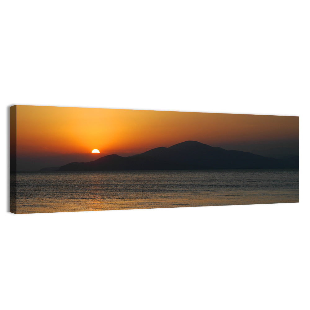 Lake Sevan Sunset Reflection Wall Art, canvas print, panoramic