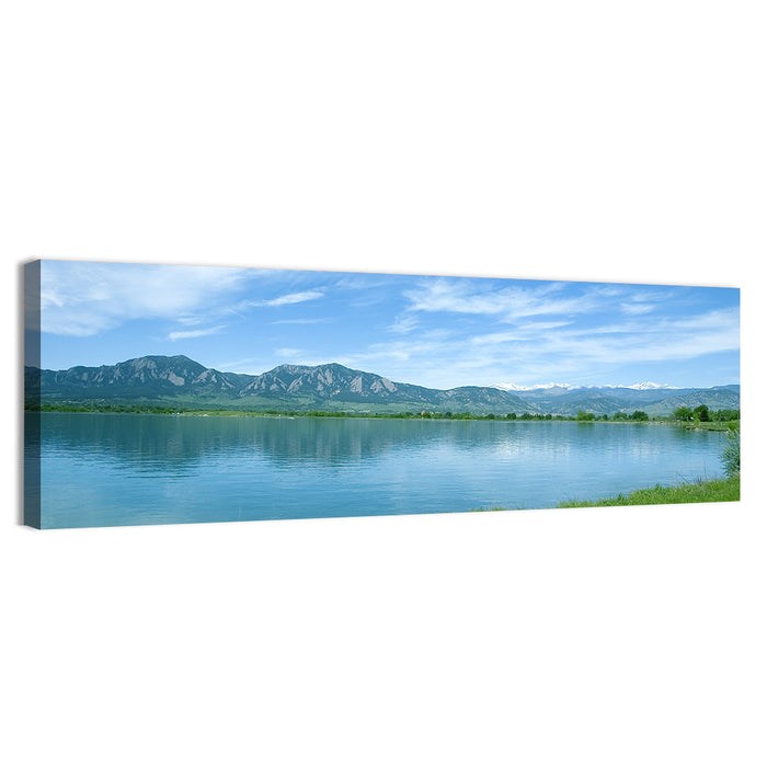 Boulder Reservoir and Flatirons Wall Art as a canvas print