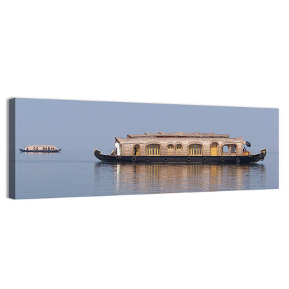 Thatched Houseboat on Vembanad Lake Wall Art