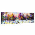 Snowy Birch Path at Sunset Wall Art