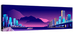 Purple Harbor Skyline Wall Art