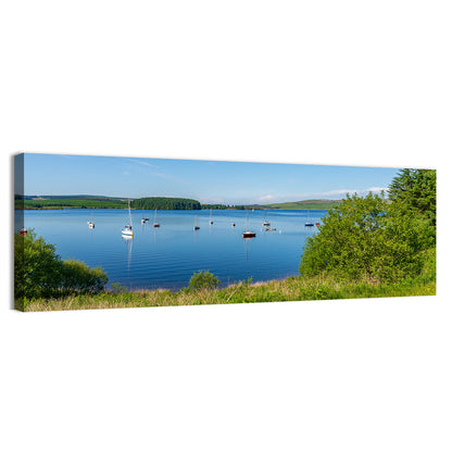 Anchored Sailboats at Llyn Brenig Wall Art