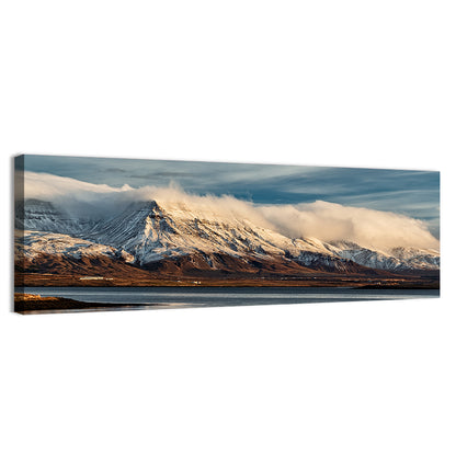 Reykjavik Golden Hour Mountains Wall Art