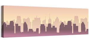 City Buildings Silhouette Wall Art