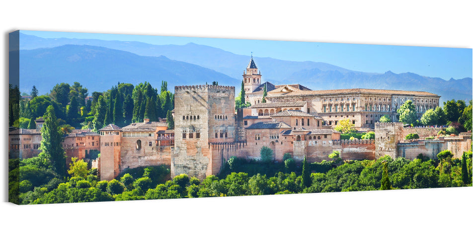 Alhambra Palace Complex Wall Art, canvas print, panoramic