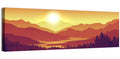 Sunset Pines and Layered Mountains Wall Art