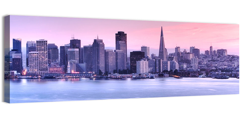 San Francisco Skyline at Lavender Dusk Wall Art