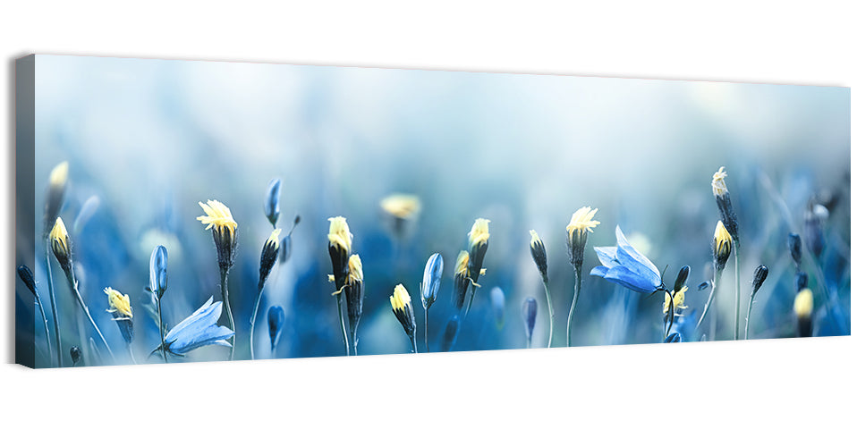 Blue Bellflowers and Yellow Buds Wall Art