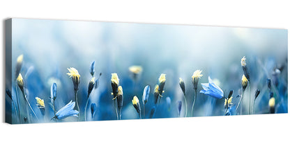 Blue Bellflowers and Yellow Buds Wall Art