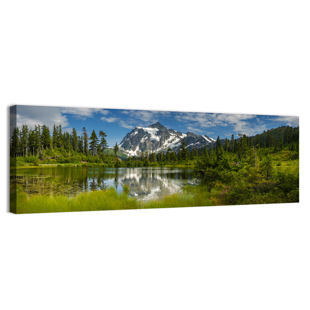 Mt Shuksan from Picture Lake Wall Art, canvas print, panoramic