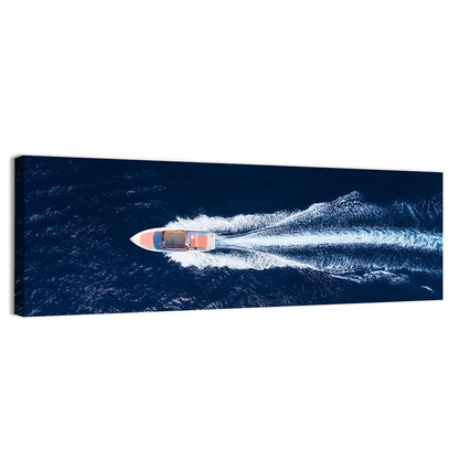 Sleek Speedboat Over Navy Sea Wall Art