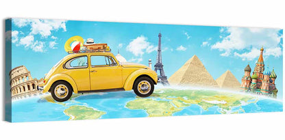 Yellow Beetle World Road Trip Wall Art