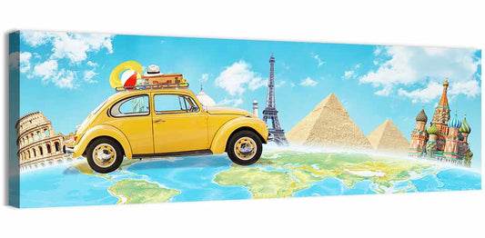 Yellow Beetle World Road Trip Wall Art