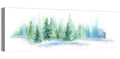 Misty Pine Forest Watercolor Wall Art
