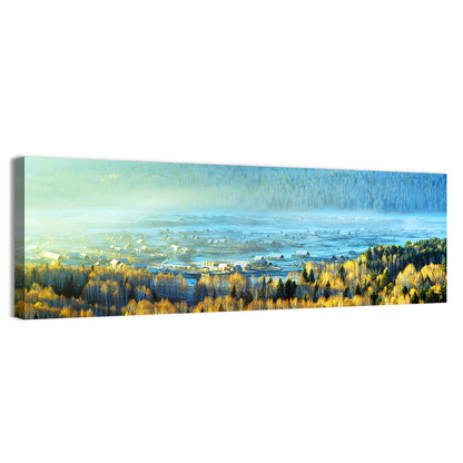 Misty Xinjiang Village Wall Art