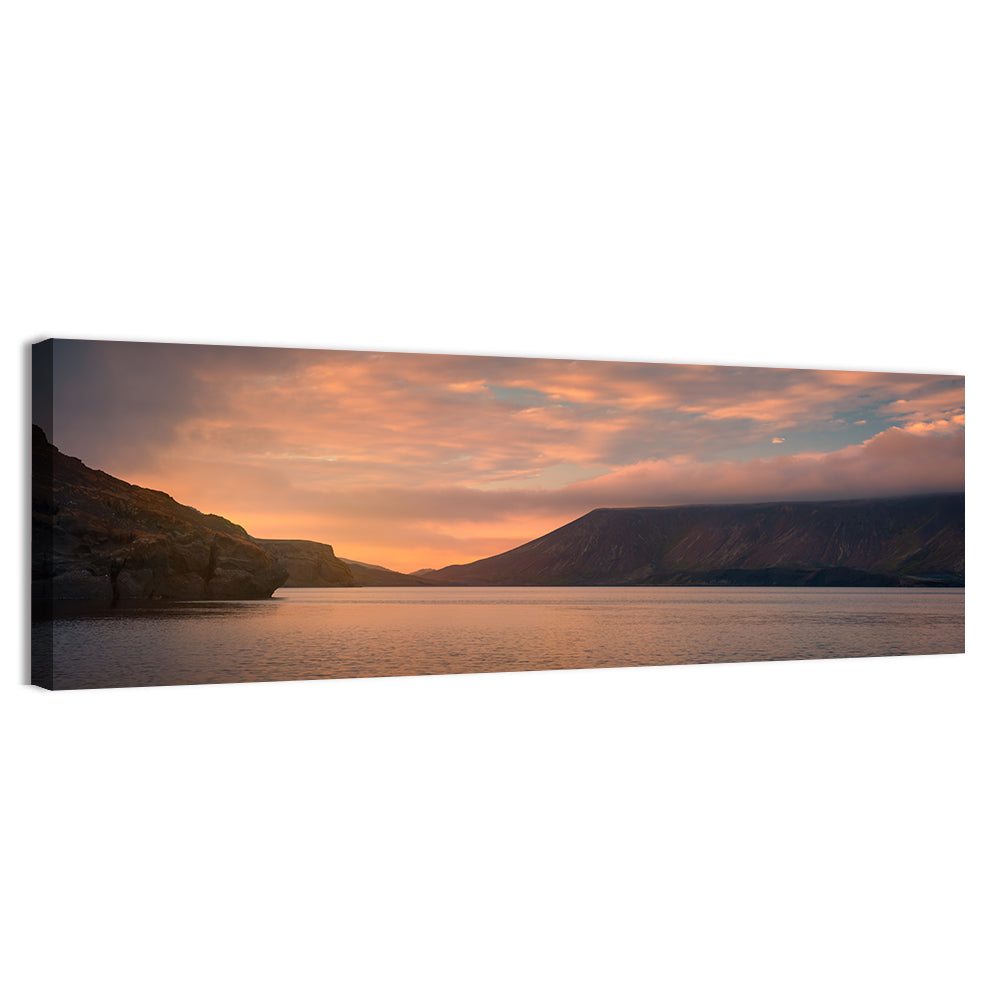Kleifarvatn Lake at Sunset Wall Art