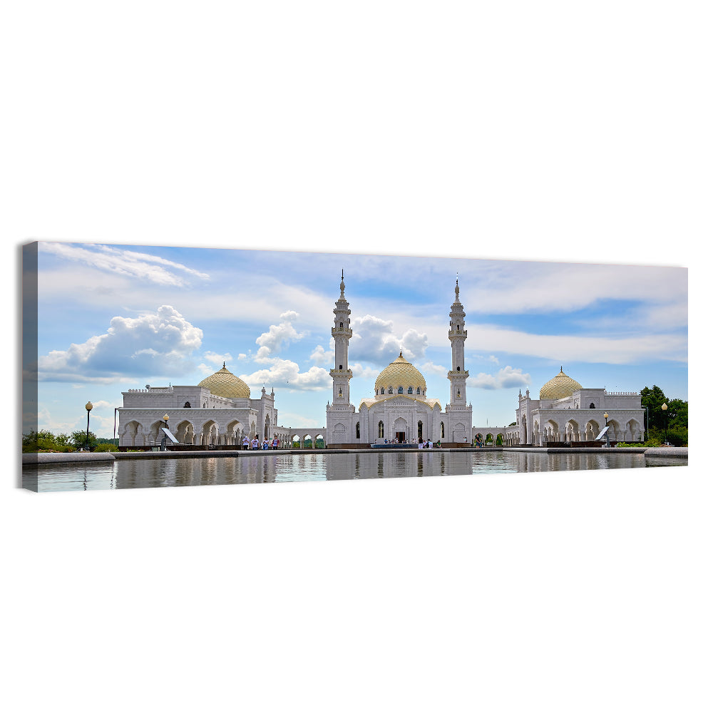 Bolgar White Mosque Reflection Wall Art, canvas print, panoramic