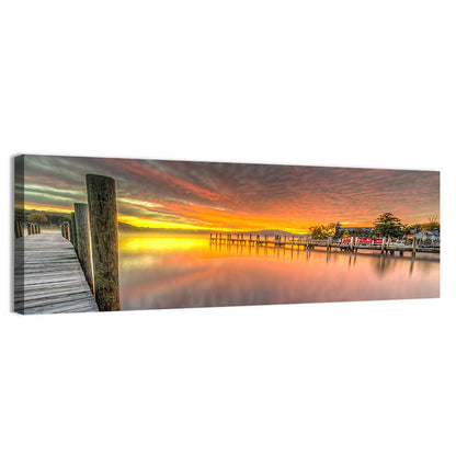 Meredith Bay Pier at Sunrise Wall Art