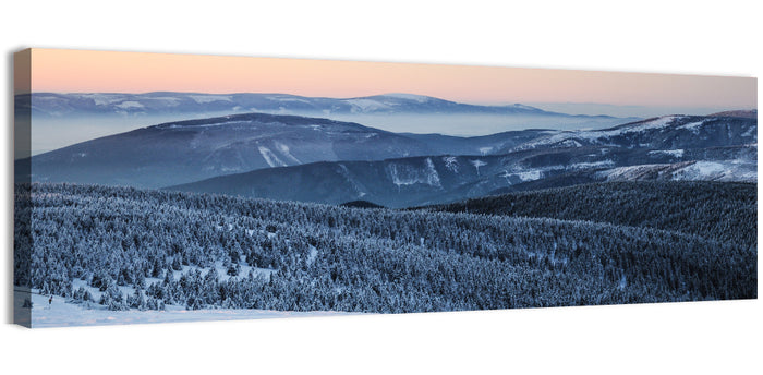 Jeseníky Winter Mist Wall Art as a canvas print
