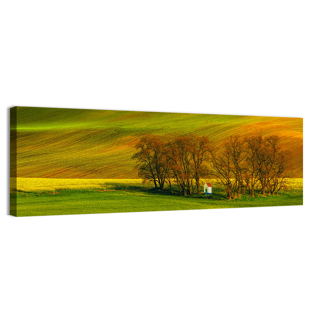 Moravian Wheat Fields with Chapel Wall Art