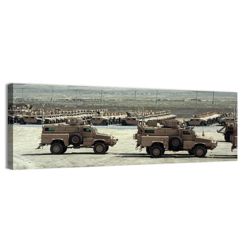 Mrap Vehicles in Desert Landscape Wall Art