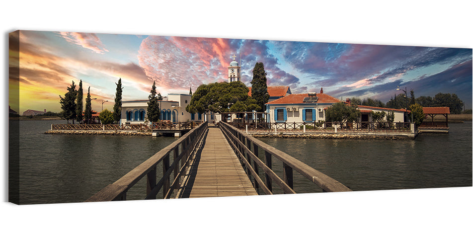 Agios Achilleios Monastery at Sunset Wall Art