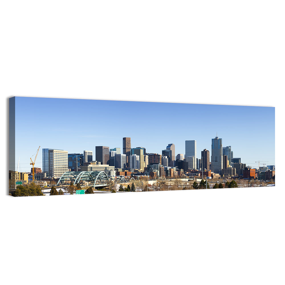 Denver Skyline with Speer Boulevard Bridge Wall Art