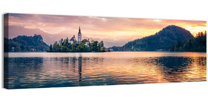 Golden Hour at Bled Island Wall Art